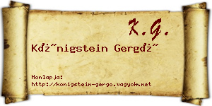 Königstein Gergő névjegykártya
